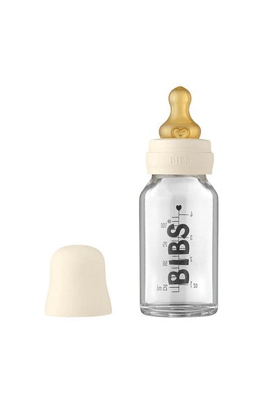 Bibs 110ml Baby Glass Feeding Set - Beige