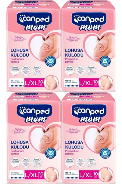 Canped Mom Lohusa Külodu - Külot Bez L - Large - Büyük / XL - Extra Large - 40 Adet (4PK*10)