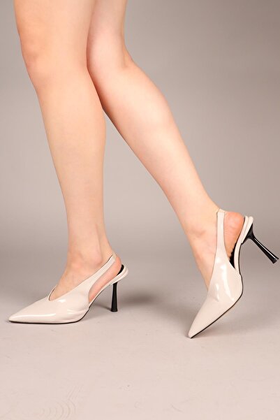 Birikon YALENI Λουστρίνι Stiletto με Ελαστική Πλάτη ΓΚΡΙ