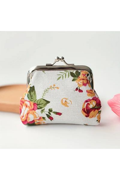 Purple Adv Nostalgic Coin Purse White