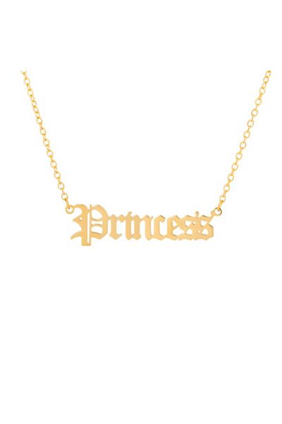 Tessero Lantisor de dama cu pandantiv "Princess", otel inoxidabil, placata cu aur 18K, Tessero, auriu