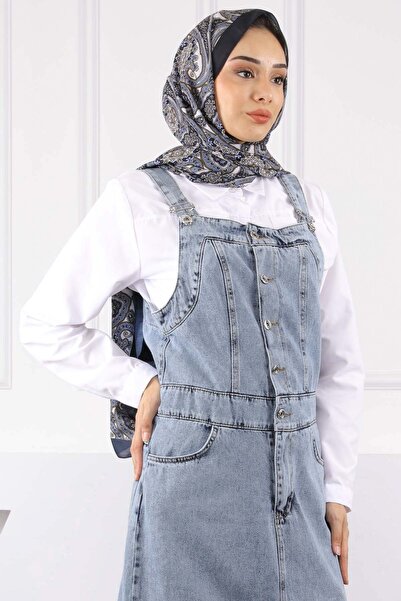 İmajButik Blue Pocket Denim Salopet