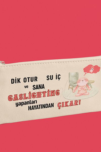 qoeuyl boutique Gaslighting Takes You Out of Life Πορτοφόλι με τυπωμένο διασκεδαστικό υφασμάτινο δώρο μακιγιάζ