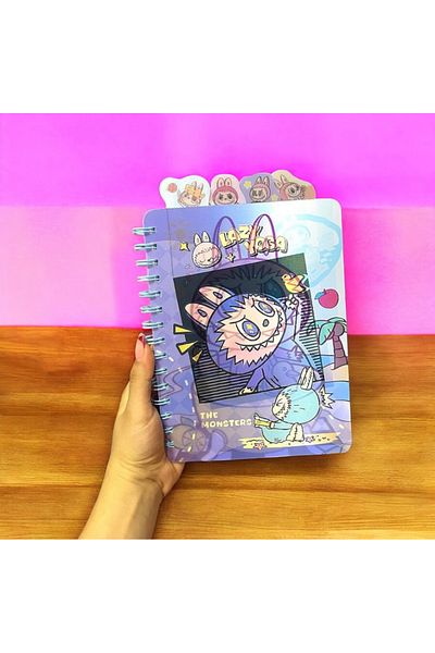 synshop Labubu Hologram Notebook cu spirală, cu separator de copertă schimbător și linie