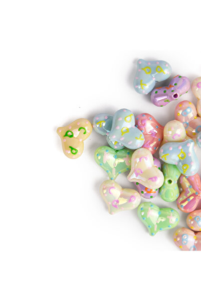 Prestij Boncuk Figurină de inimă 3D Mărgele din plastic moale, strălucitoare,...