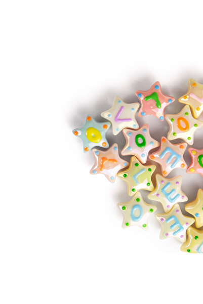 Prestij Boncuk خرز بلاستيك ملون لامع على شكل نجمة 5 قطع