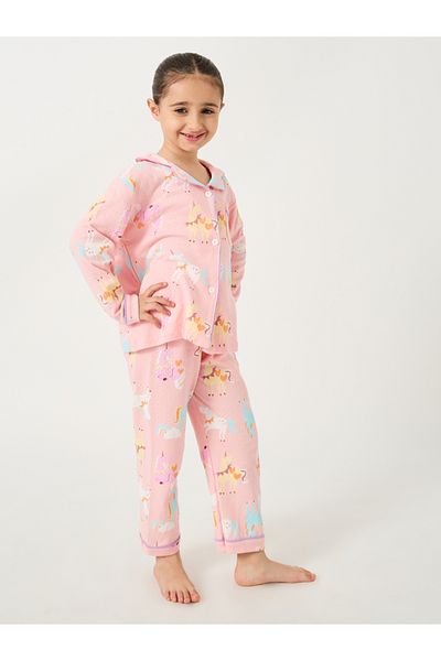 Styli All-Over Unicorn Print Long Sleeve Shirt and Pyjama Set