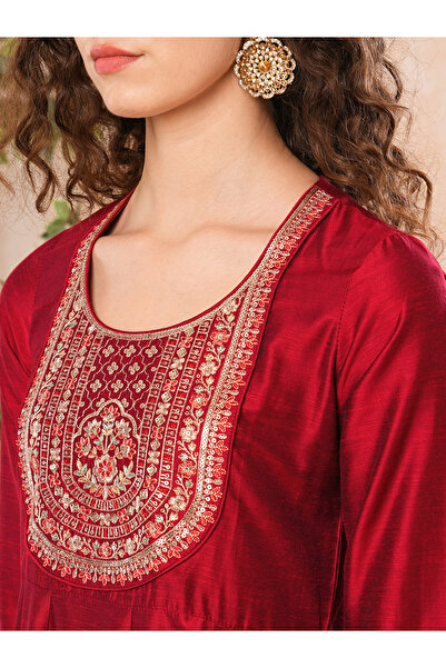 Globus By Styli Embroidered Pleated Yoke Anarkali Kurta