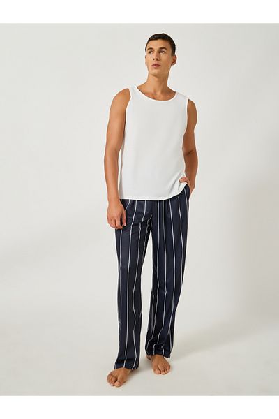 Styli Solid Tank T-Shirt and Striped Pyjama Set