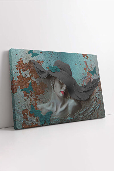 KOSS Dijital Pictură pe pânză de femeie cu pălărie, pictură decorativă de fem...