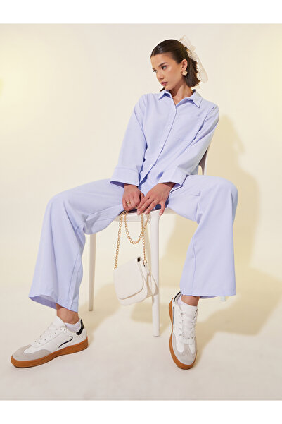 Styli قميص مخطط بأكمام طويلة وبنطلون منسقان