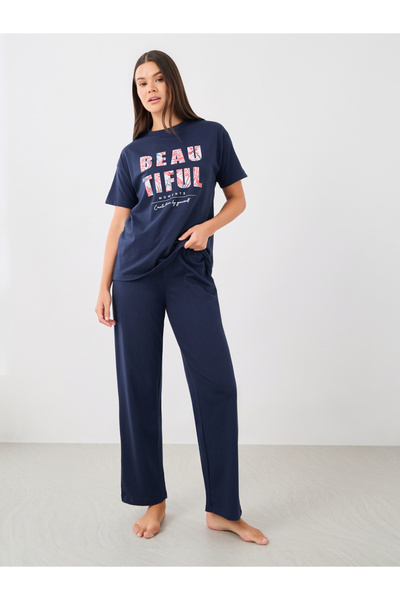 Styli Graphic print Dropped Shoulder T-Shirt and Pyjama Set