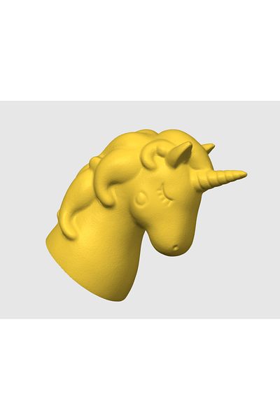 3DONE MODELS Unicorn Piggy Bank, money saving, early financial education, 3D printed, yellow, 15 cm