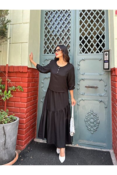 ikomteks Linen Skirt Set