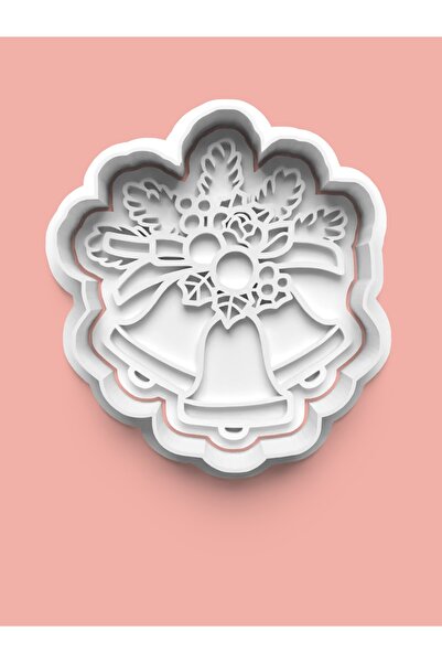 AKTASTORE قالب كوكيز على شكل أجراس على شكل زهرة وقالب عجينة السكر