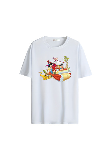 Gölge Store Cartoon Heroes Chest Printed Oversize Unisex T-Shirt