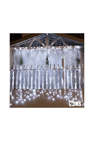 SIKS Christmas Installation, 3 M X 3 M, Usb Mesh Model, 8 Modes, 300 Leds, Cold White Curtain