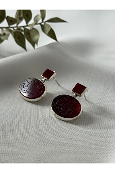 DURAN TAKI TASARIM Akik Gümüş Küpe