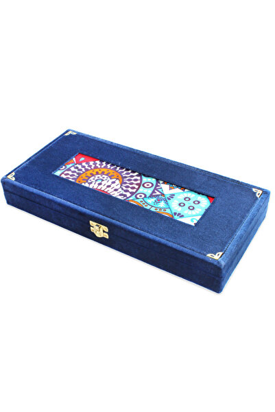 Tesbihane Premium Kutulu Sistemli 925 Ayar Gümüş Çakım Mavi Mine İşlemeli Sultan İşi Koleksiyonluk Kuka Tesbih