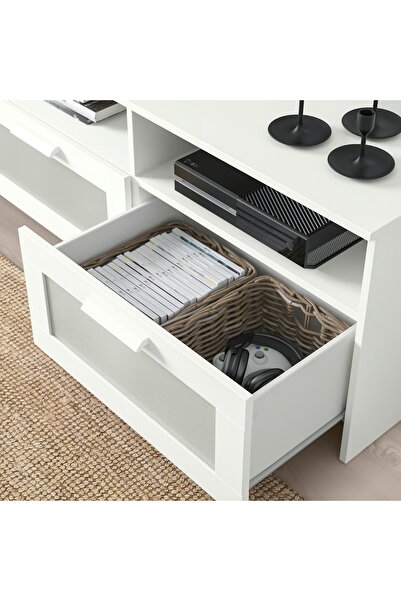 BRIMNES TV bench, white, 120x41x53 cm