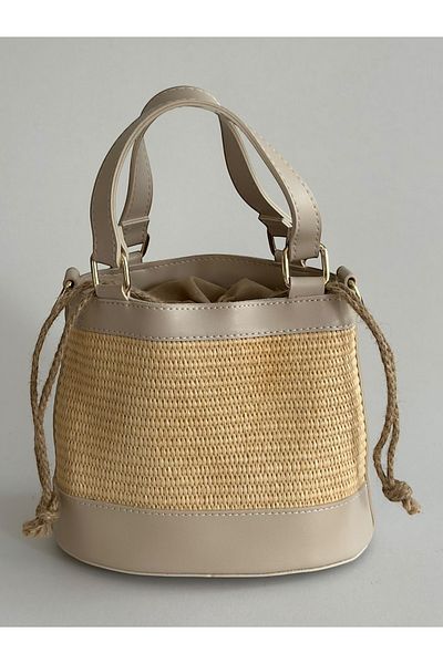 Boutiquehaki Τσάντα κουβά Solea Straw Weave