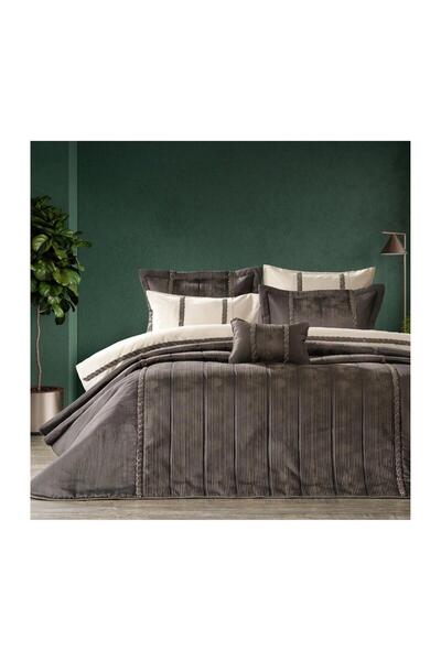 ZEBRACASA Zebra Casa Grace Bedding Set 10 Pieces Anthracite