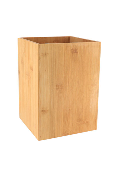 Tendance سلة مهملات حمام مربعة من الخيزران، لون بيج، سعة 7.5 لتر