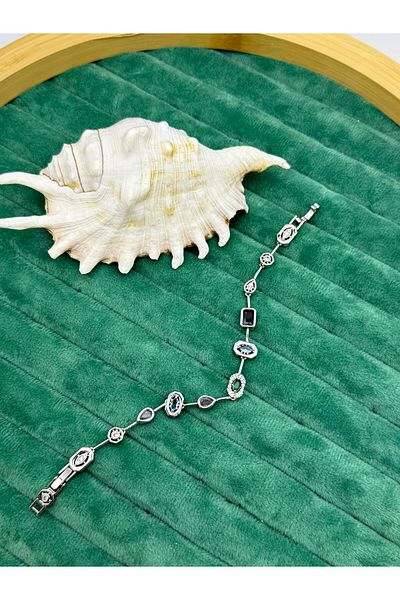 ilvesa shop Steel Multi Stone Y Bracelet Y Necklace Bracelet
