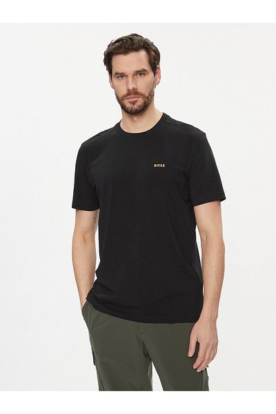 BOSS Men's Regular Fit Short Sleeve Plain Crew Neck Black1 T-Shirt 50506373-002