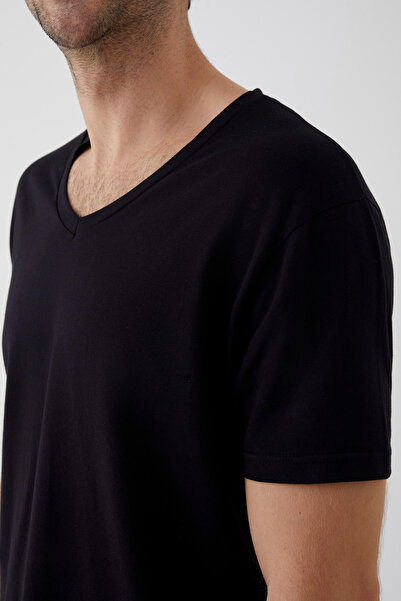 koza iç giyim Men's Cotton V-neck Short Sleeve T-shirt