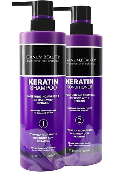 GANUM BRAND GANUM.BRAND Keratin Shampoo and Conditioner Set, 615 ml Each, Moisturizing Formula
