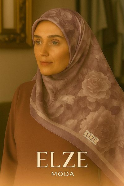 ELZE MODA Rose Patterned Viscose Soft Shal