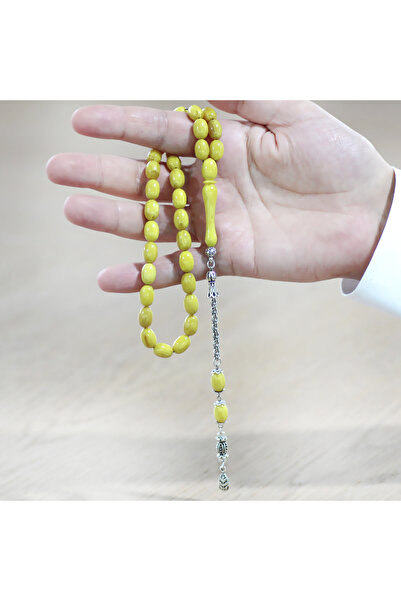 Tesbihane Non-Tarnish Metal Albanian Chain Tassel Pheasant Imame Beyzi Cut Mint Green Katalin Prayer Beads