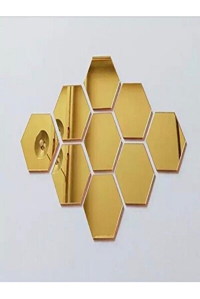 Generic 12 قطعة من ملصقات الحائط ذات المرايا السداسية القابلة للازالة