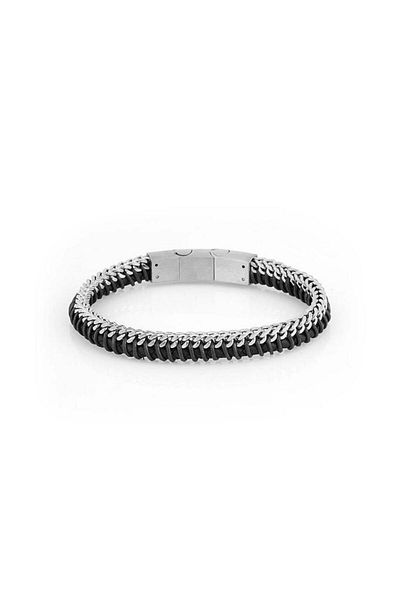 Santa Barbara Polo & Racquet Club Santa Barbara Polo Racquet Club Sbj.6.2037.1 Sporty Design Steel Black Men's Bracelet
