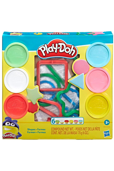 Hasbro Set of 6 Play-Doh plasticine boxes and 9 geometric shapes