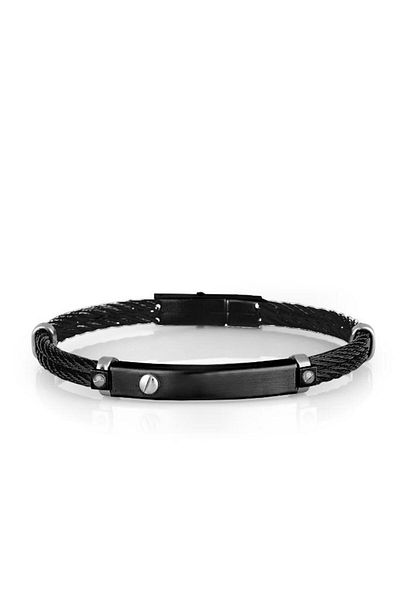 Santa Barbara Polo & Racquet Club Santa Barbara Polo Racquet Club Sbj.6.2009.3 Sporty Design Steel Black Men's Bracelet