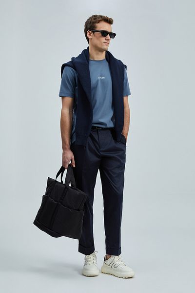 Lufian Marcus Modern Graphic T- Shirt Dark Blue