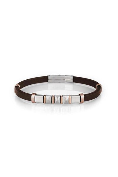 Santa Barbara Polo & Racquet Club Santa Barbara Polo Racquet Club Sbj.6.2014.2 Sporty Design Leather Brown Men's Bracelet