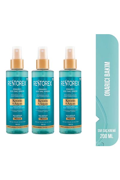 Restorex Keratin & Argan Repair Liquid Hair Care Cream 3X200 ml