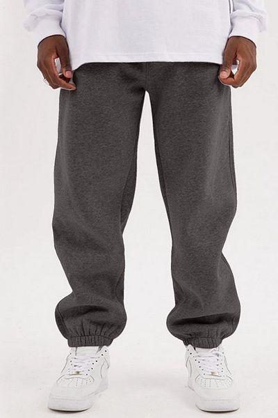 BSBSPOR Black Gray Smoked Men's Women's Loose Fit Sweatpants with Elastic Legs