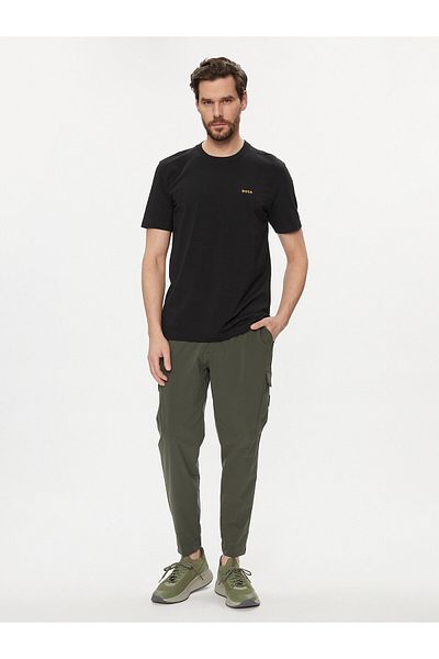 BOSS Men's Regular Fit Short Sleeve Plain Crew Neck Black1 T-Shirt 50506373-002