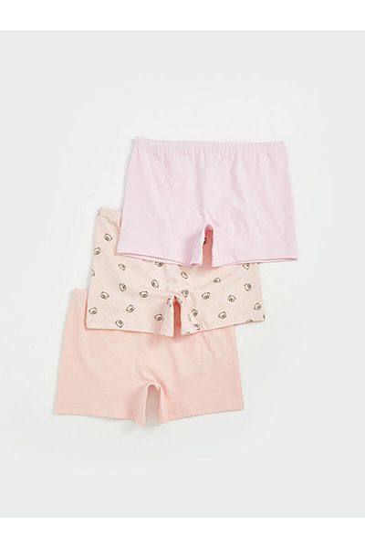 LC Waikiki Pink Bear Teddy Printed Girl's Boxer 3-Piece