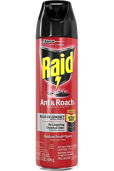 Raid مبيد النمل والصراصير، يقتل بمجرد التلامس - انتعاش خارجي، 496 غرام