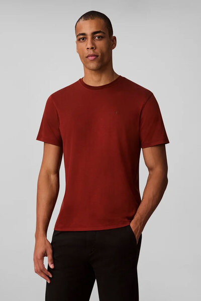 Calvin Klein Erkek Supima Pamuk Slim Fit Bisiklet Yaka T-Shirt - Bordo