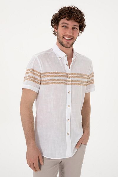 U.S. Polo Assn. Η.Π.Α. Polo Assn. Ανδρικό κοντομάνικο κανονικό πουκάμισο 100% βαμβάκι 2172106