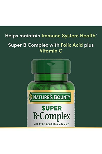 Nature's Bounty Super B Complex w/Folic Acid plus Vitamin C, 150 Tablets