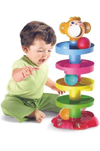 MARAH TOYS Rotating Ball Drop Tower Toy – Educational Gift for Toddlers Age 1–2, Multicolor ABS,