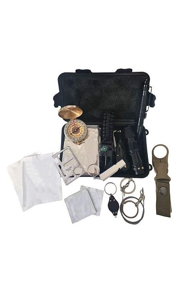 SIKS 12 In 1 Survival Kit With Multifunctional Utensils, Waterproof Carrying Case Included