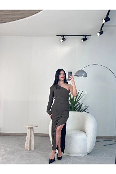 Kyra Studios Khaki Khaki Long Dress